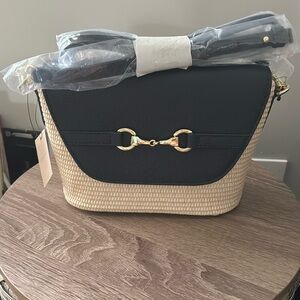 BNWT Talbots Raffia Crossbody Bag